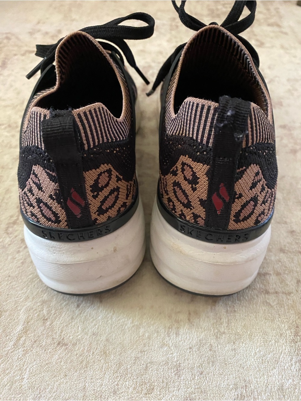 Skechers Stretch Fit Memory Foam Black and Tan Leopard Athletic Sneakers 8.5 - Picture 5 of 9